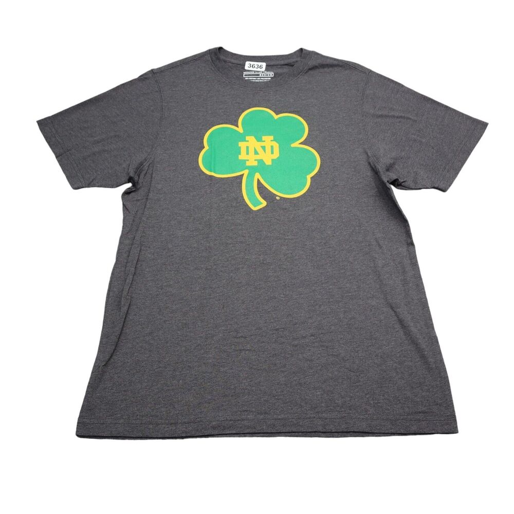 Notre Dame Shirt Mens M Gray Irish Football Baseball T-Shirt Tee Short Sleeve